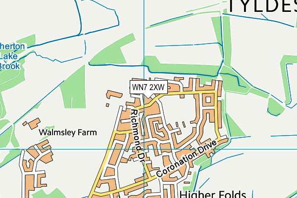 WN7 2XW map - OS VectorMap District (Ordnance Survey)