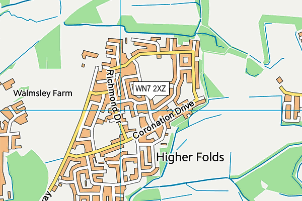 WN7 2XZ map - OS VectorMap District (Ordnance Survey)