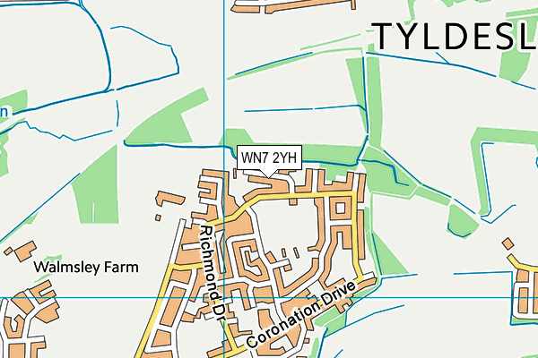 WN7 2YH map - OS VectorMap District (Ordnance Survey)