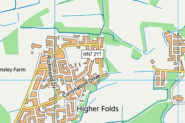 WN7 2YT map - OS VectorMap District (Ordnance Survey)