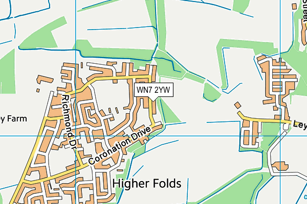 WN7 2YW map - OS VectorMap District (Ordnance Survey)