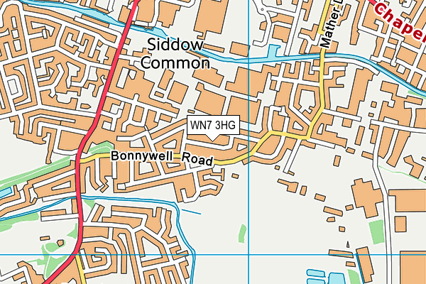 WN7 3HG map - OS VectorMap District (Ordnance Survey)