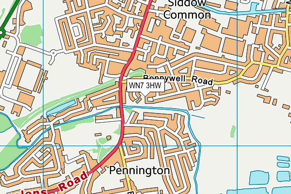 WN7 3HW map - OS VectorMap District (Ordnance Survey)