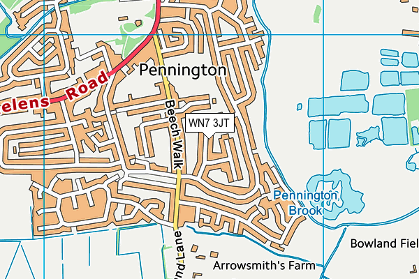 WN7 3JT map - OS VectorMap District (Ordnance Survey)