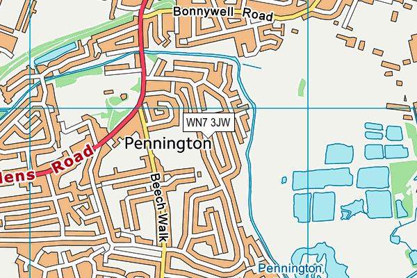 WN7 3JW map - OS VectorMap District (Ordnance Survey)