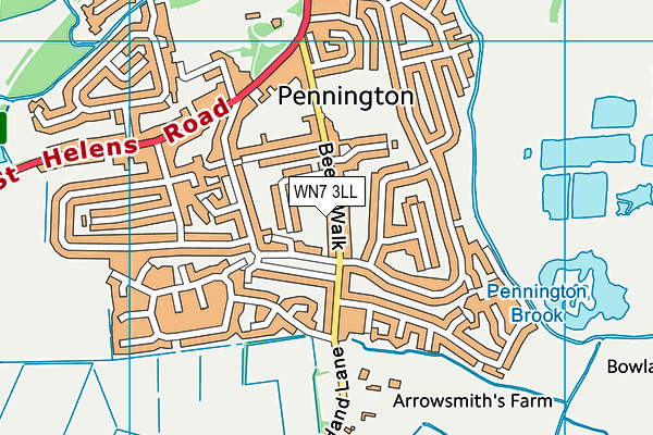WN7 3LL map - OS VectorMap District (Ordnance Survey)