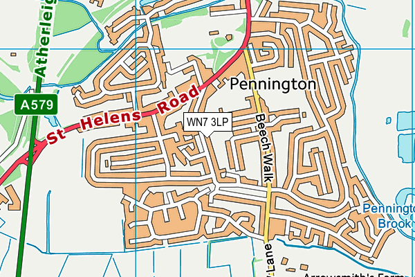 WN7 3LP map - OS VectorMap District (Ordnance Survey)