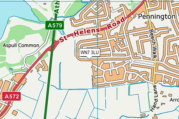 WN7 3LU map - OS VectorMap District (Ordnance Survey)