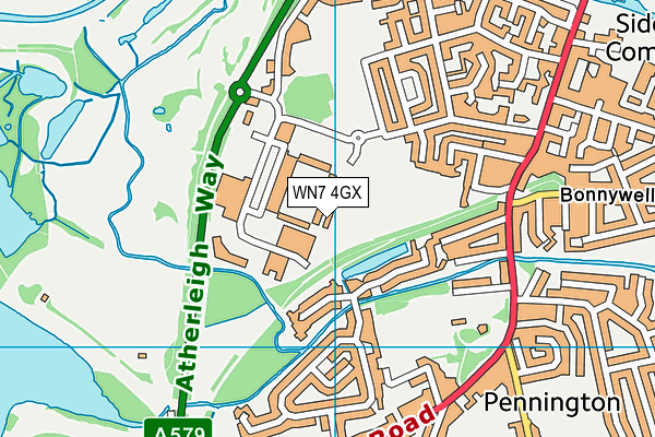 WN7 4GX map - OS VectorMap District (Ordnance Survey)
