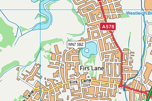 WN7 5BZ map - OS VectorMap District (Ordnance Survey)