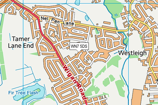 WN7 5DS map - OS VectorMap District (Ordnance Survey)