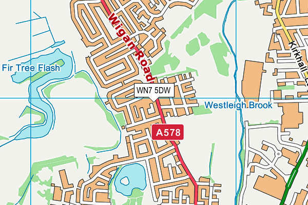 WN7 5DW map - OS VectorMap District (Ordnance Survey)