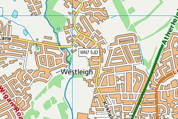 WN7 5JD map - OS VectorMap District (Ordnance Survey)