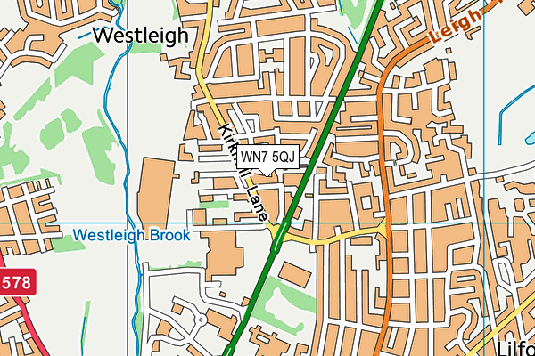 WN7 5QJ map - OS VectorMap District (Ordnance Survey)