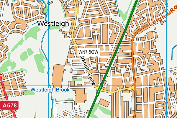 WN7 5QW map - OS VectorMap District (Ordnance Survey)