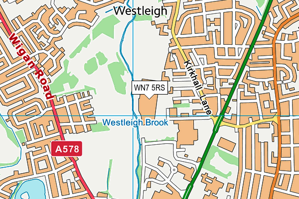 WN7 5RS map - OS VectorMap District (Ordnance Survey)