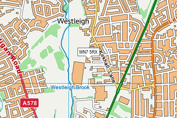 WN7 5RX map - OS VectorMap District (Ordnance Survey)