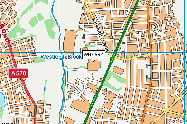WN7 5RZ map - OS VectorMap District (Ordnance Survey)