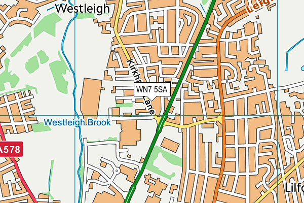 WN7 5SA map - OS VectorMap District (Ordnance Survey)