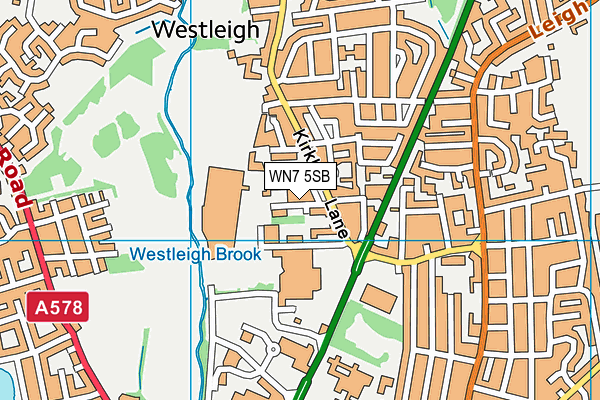 WN7 5SB map - OS VectorMap District (Ordnance Survey)