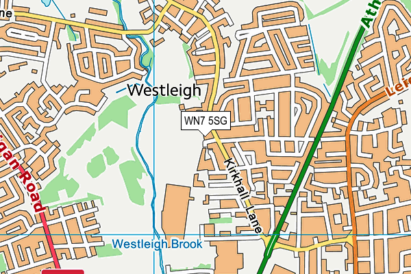 WN7 5SG map - OS VectorMap District (Ordnance Survey)
