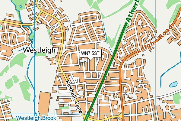 WN7 5ST map - OS VectorMap District (Ordnance Survey)