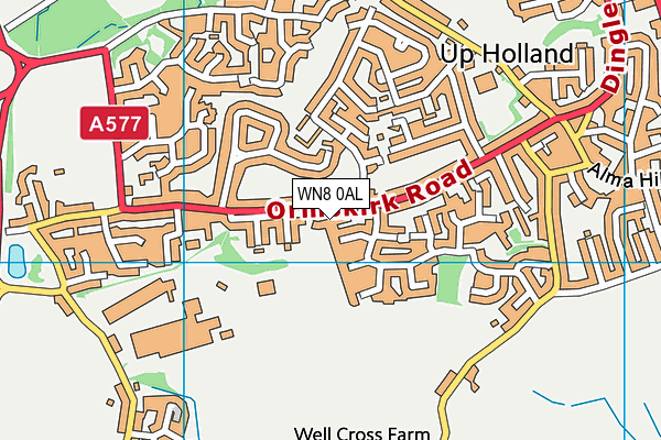WN8 0AL map - OS VectorMap District (Ordnance Survey)
