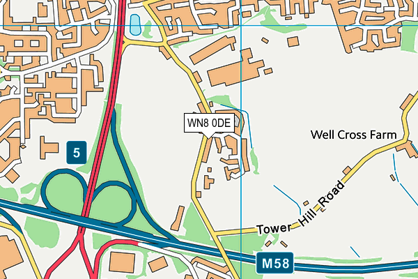 Chequer Lane Playing Field map (WN8 0DE) - OS VectorMap District (Ordnance Survey)