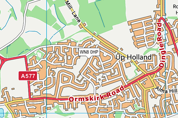 WN8 0HP map - OS VectorMap District (Ordnance Survey)