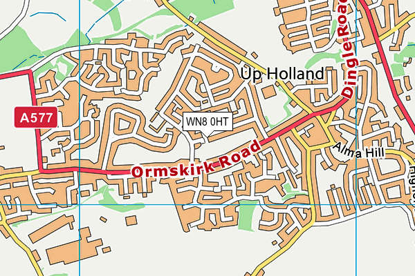 WN8 0HT map - OS VectorMap District (Ordnance Survey)