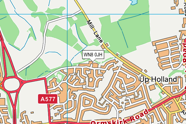 WN8 0JH map - OS VectorMap District (Ordnance Survey)