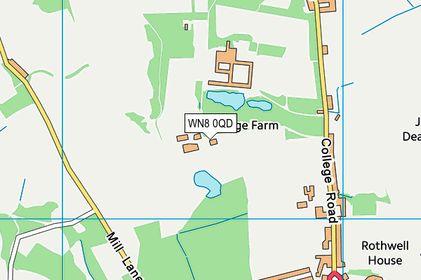 WN8 0QD map - OS VectorMap District (Ordnance Survey)