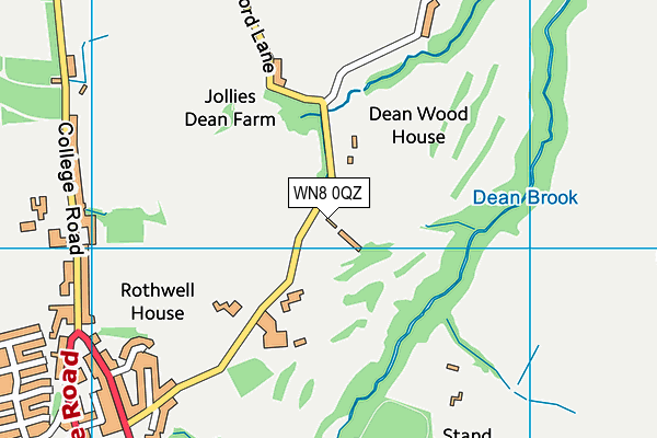 Dean Wood Golf Club map (WN8 0QZ) - OS VectorMap District (Ordnance Survey)