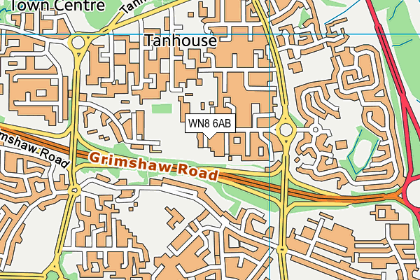 WN8 6AB map - OS VectorMap District (Ordnance Survey)