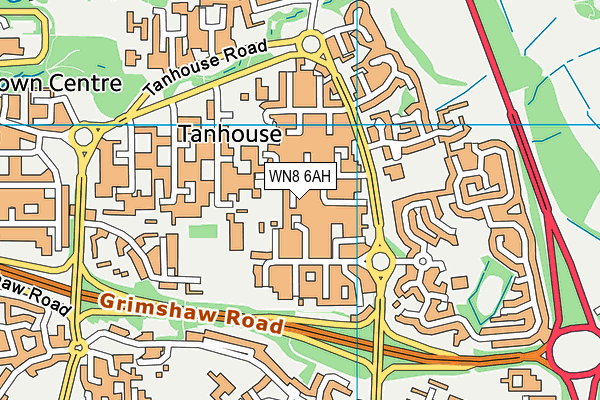 WN8 6AH map - OS VectorMap District (Ordnance Survey)