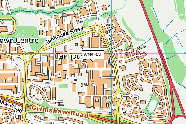 WN8 6AL map - OS VectorMap District (Ordnance Survey)