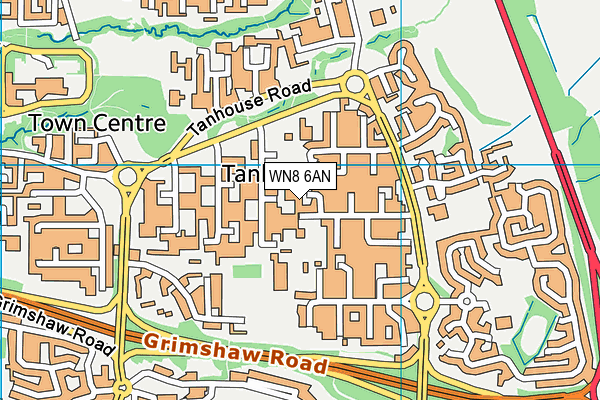 WN8 6AN map - OS VectorMap District (Ordnance Survey)