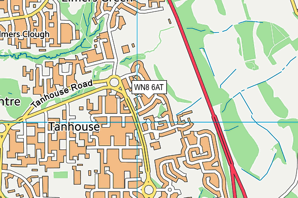 WN8 6AT map - OS VectorMap District (Ordnance Survey)