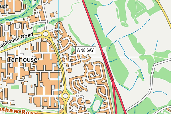 WN8 6AY map - OS VectorMap District (Ordnance Survey)
