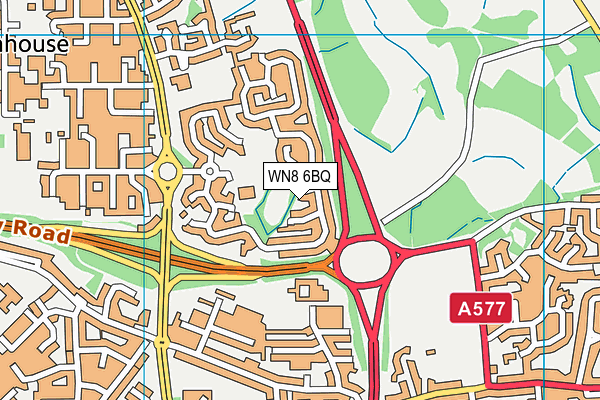 WN8 6BQ map - OS VectorMap District (Ordnance Survey)