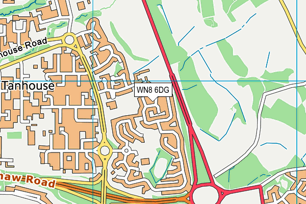 WN8 6DG map - OS VectorMap District (Ordnance Survey)