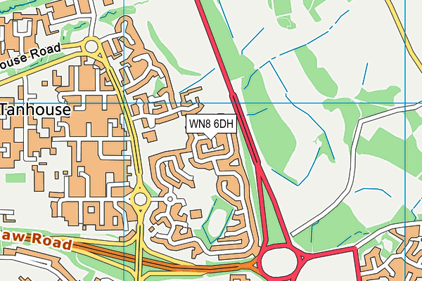 WN8 6DH map - OS VectorMap District (Ordnance Survey)