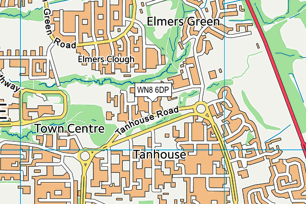 WN8 6DP map - OS VectorMap District (Ordnance Survey)
