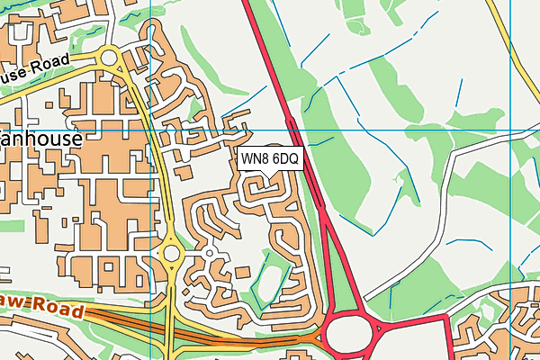 WN8 6DQ map - OS VectorMap District (Ordnance Survey)
