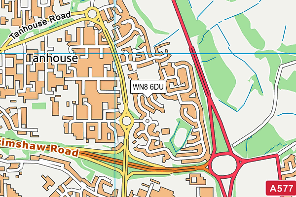 WN8 6DU map - OS VectorMap District (Ordnance Survey)