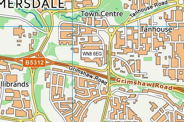 WN8 6EG map - OS VectorMap District (Ordnance Survey)