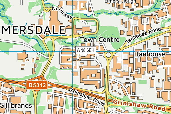 WN8 6EH map - OS VectorMap District (Ordnance Survey)