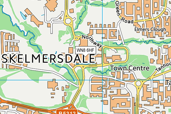 WN8 6HF map - OS VectorMap District (Ordnance Survey)