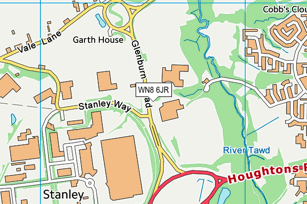 WN8 6JR map - OS VectorMap District (Ordnance Survey)