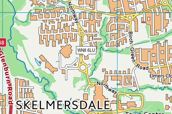 Bannatyne Health Club (Skelmersdale) map (WN8 6LU) - OS VectorMap District (Ordnance Survey)